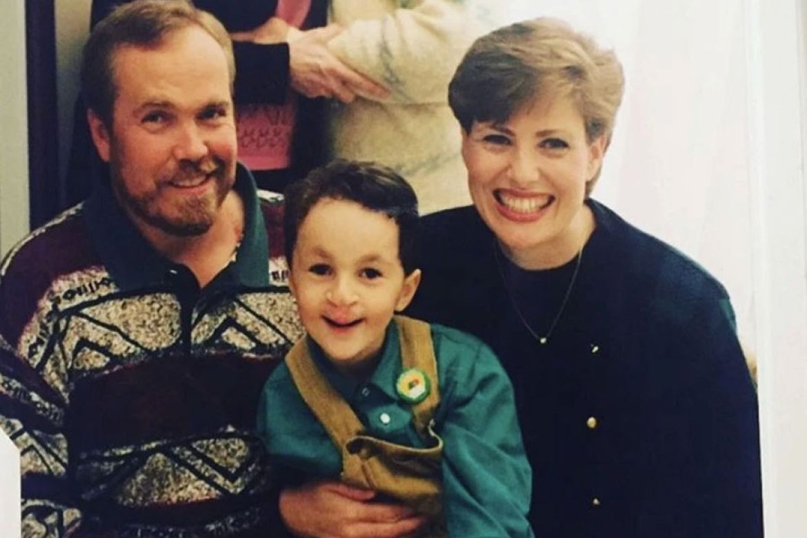 Alex Fourie in Ukraine before getting adopted by his parents in the US